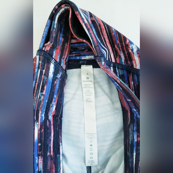 Lululemon Train Times 7/8 Leggings Hinshu Alpine White Multi/Black Mesh NEW NWOT - Picture 9 of 16